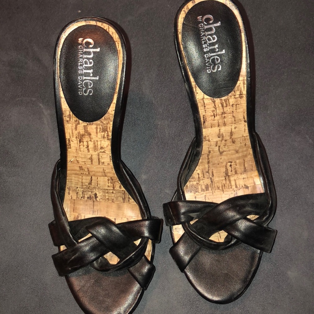 Charles David leather heels/ sandals